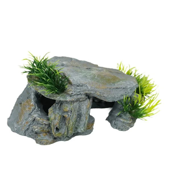 Reptile Rock Hide Cave Natural Reptile Hiding Rock Cave Aquarium Hide Cave Hideout Shrimp Cave Fish Tank Decor for Freshwater - Image 2