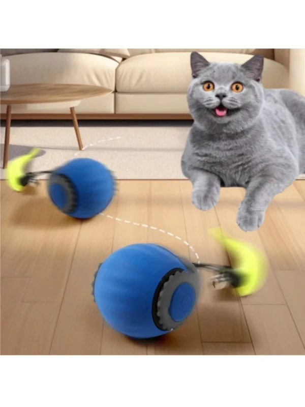 Cat Interactive Ball Toys Automatic Rolling Ball Faux Tail Rechargeable Smart Pet Electric Toy Dog Cat Training Imitate Mouse - Image 12