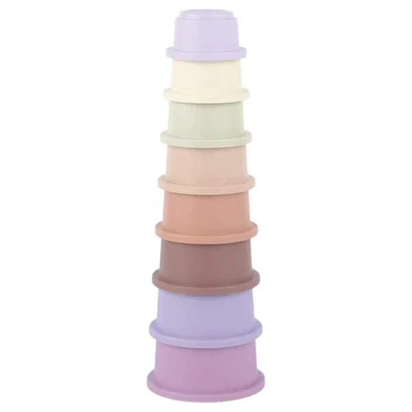 8Pcs Stacking Cups Toys for Rabbits Chinchillas Guinea Pigs  Multi-Colored Reusable Plastic Nesting Toys Stacking Cups Set - Image 3