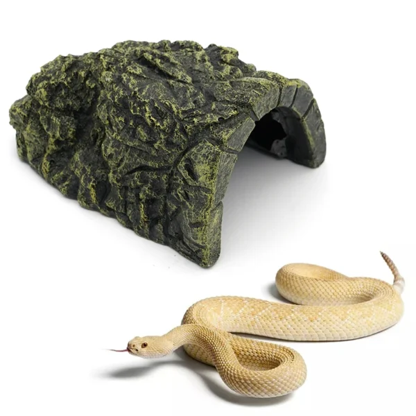 Reptile Hiding Cave Lizard Snake Turtle Hide Rest Cave Reptiles Basking Hide Habitat Aquarium Lizard Feeding Box Decoration - Image 3
