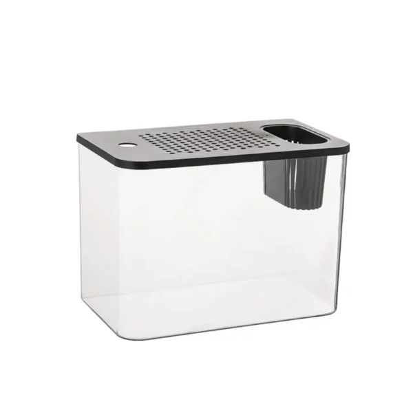 PET+ABS Transparent with Lid Aquarium Drop Resistant Hydroponic Tank Turtle Tank Fish Tank - Image 8