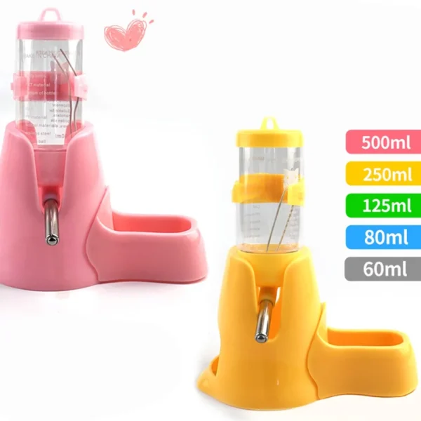 Hamster Water Feeder Small Animal Automatic Water Dispenser Drinking Water Bottle Bowls Dish with Food Container for Small Pet - Image 4