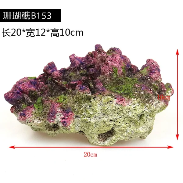 Simulation coral reef seafloor reef landscaping fish tank rockery decoration aquarium set sea tank rock base - Image 6