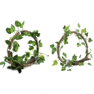 Reptile Climbing Branch PU Plastic Flexible Jungle 3.28ft Rattan 6.89ft Vine for Fish Tank Reptile Box Aquarium Decoration
