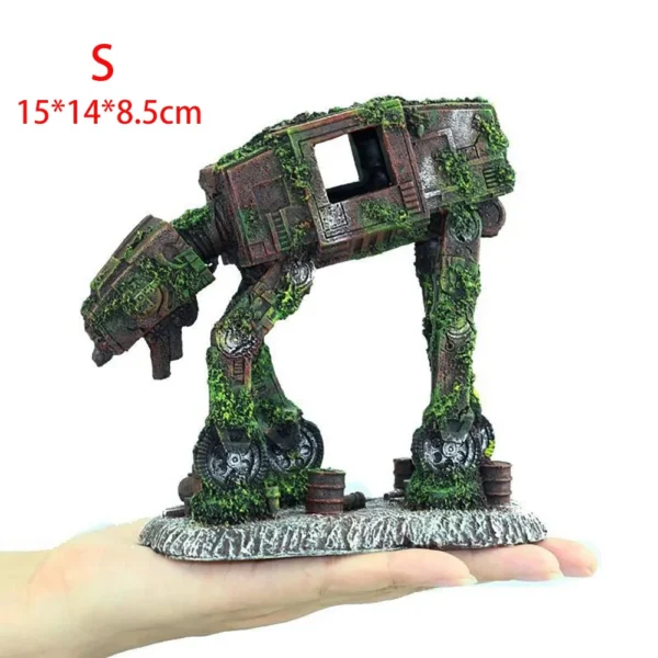 Creative Landscaping Car Robot Dog Transformers Theme Fish Tank Decorations Ornaments Crafts Aquarium Decor Rock Castle - Image 7