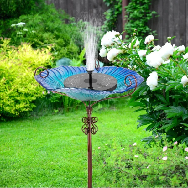 Large Outdoor Glass Bird Bath Garden Feeding Bowls Water Bath Spa Table Balcony - Image 4