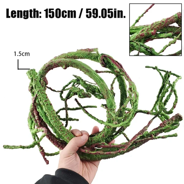 Reptile Landscaping Vine Fake Branches Rainforest Foam Rattan Terrarium Decor Habitat Decoration for Lizard Chameleon - Image 13