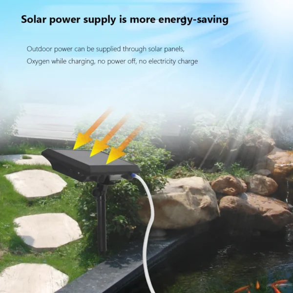 Professional Solar Powered Air Pump Oxygenator Fish Tank Aquarium Outdoor Fishing Rotary Tool Kit Aquatic Pet  Accessories - Image 3