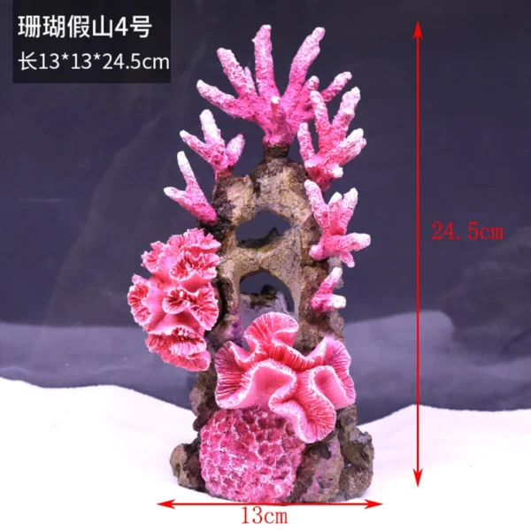 Fish Simulation Fake Coral Landscaping Full Rockery Aquatic Plants Decoration Marine Aquarium Scenery Fish and Hideout House - Image 13