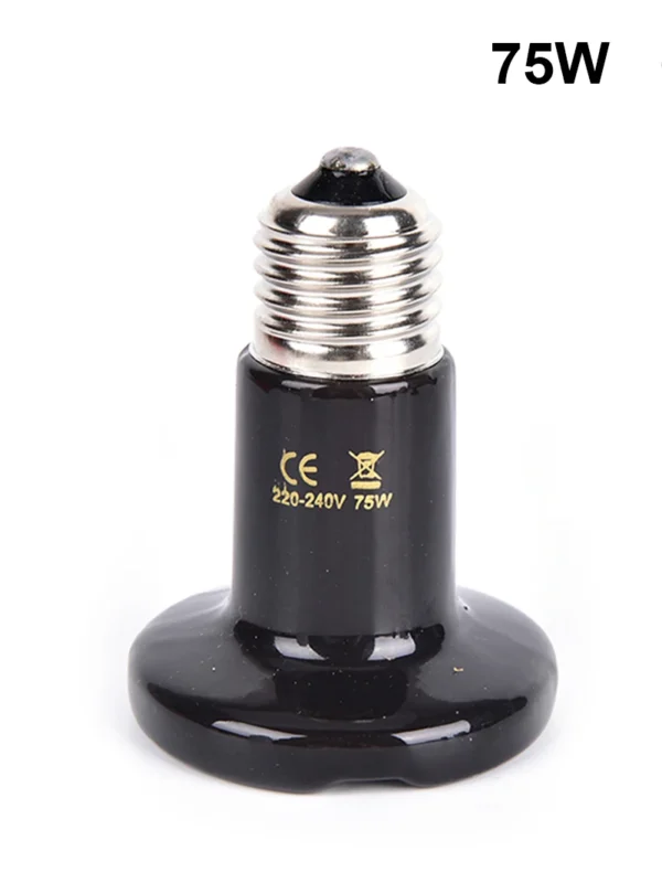 Reptile Heat Lamp Black Infrared Ceramic Emitter Heat Light Bulb Pet Brooder 220-240V Touch Lamp For Chameleon Cage Snake Tank - Image 9