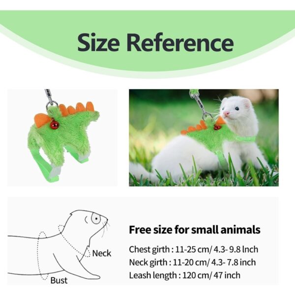 Ferret Harness, Ferret Leash, Ferret Harness and Leash Set with Safe Bell, Ferret Collar Small Animals Vest Harness for Puppy - Image 5