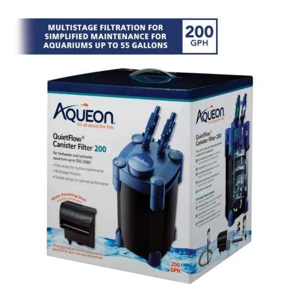 QuietFlow Canister Aquarium Filter for Up to 55 Gallons Powerful Filtration with UltraQuiet Operation Ideal for Home and Office - Image 3