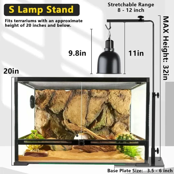 Amphibian Heat Lamp Stand Reptile Adjustable Floor Lampstand Lizard Lighting Supplies Portable Adjustable Lamp Holder - Image 2
