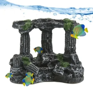 Fish Tank Decorations Vintage Roman Column Pillar Ruins Rocks Aquarium Landscape Fish Tank Rock Ruins Plants Decor Aquarium