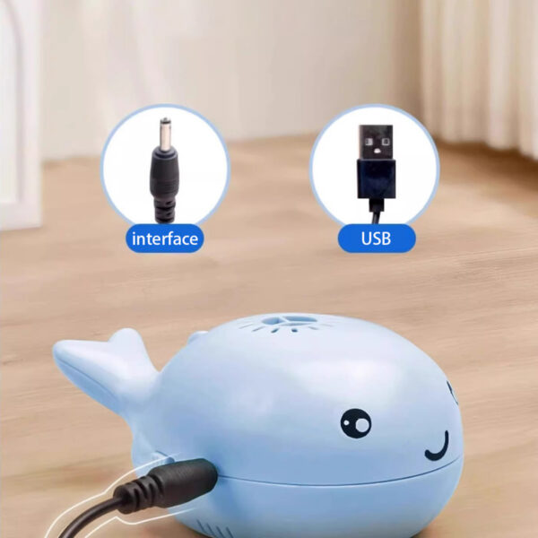 Cat Toys Electric Jet Floating Ball Cat Toy Whale Shaped Cat Toy Interactive Portable USB Dual Function Fan Pet Toy for Teaser - Image 5