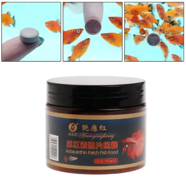 Astaxanthin Aquarium Fish Tank Tablet Pills 240pcs Tablets Natural Safe Sinking Protein Nutrition Non-toxic Supplies Fish Food - Image 6