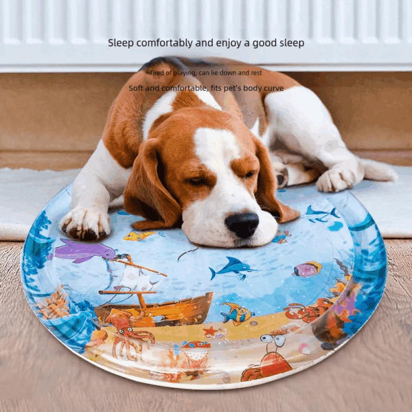 Cat Playing Water Mat Sensory Water Play Mat For Cat Pvc Ocean Fish Crawling Induction Cat Playing Water Mat Interactive Cat Toy - Image 4
