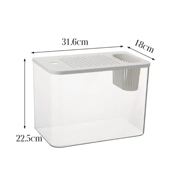 PET+ABS Transparent with Lid Aquarium Drop Resistant Hydroponic Tank Turtle Tank Fish Tank - Image 5
