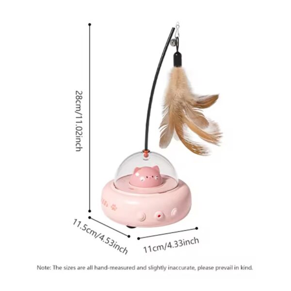 USB Rechargeable Smart Ufo Cat Toy with Rotating Feather Automatic Fun Interactive Play for Indoor Cats Kitten Training - Image 4