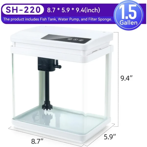 Beginner Betta Fish Tank Aquarium Kit with Intelligent Timed Shutdown Seven LED Lights Featuring Adjustable Brightness HighTran - Image 4