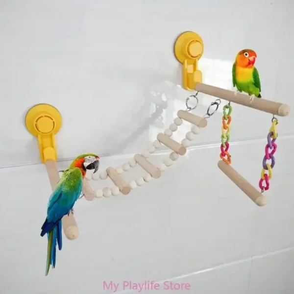 Bird Perch Toy Nature Stand for Parrots Conure Supplies Budgies Ladder Scratchers for Small Parrots Rack Toy - Image 2