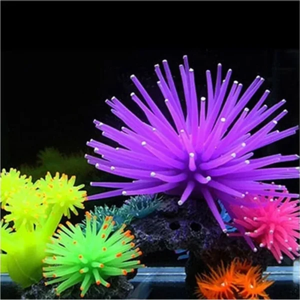 Luminous Simulation Sea Anemone Sea Urchin Silicone Color Coral Plant Aquarium Fish Tank Landscaping Decoration Home Ornaments - Image 3