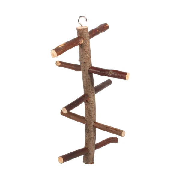 Parrot Birds Perches Cage Stand Toy Hanging Wooden Activity Branches Climbing Stairs - Image 4