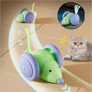 Interactive Cat Toy Electric Mouse Car Automatic Teaser kitten Pet Toys Rechargeable Intelligent Obstacle Avoidance Cat Car Toy