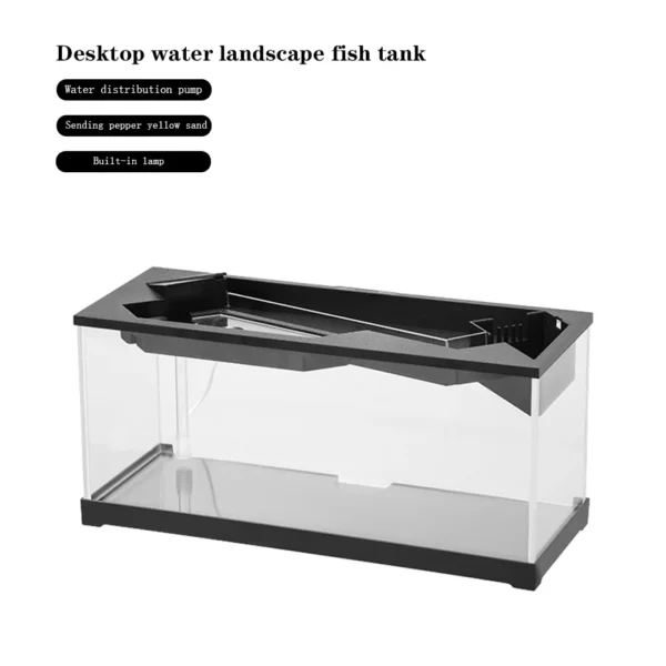 Aquarium Tank With Build-in Light, Water Pump, Clear Cover, Ecological Cycle System, Acrylic Rectangular Fish Tank - Image 4
