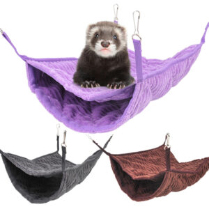 Ferret Hammock for Cage – Double Layer Plush Rat Hammock, Guinea Pig Hammock, Chinchilla Hammock – Small Animal Bed