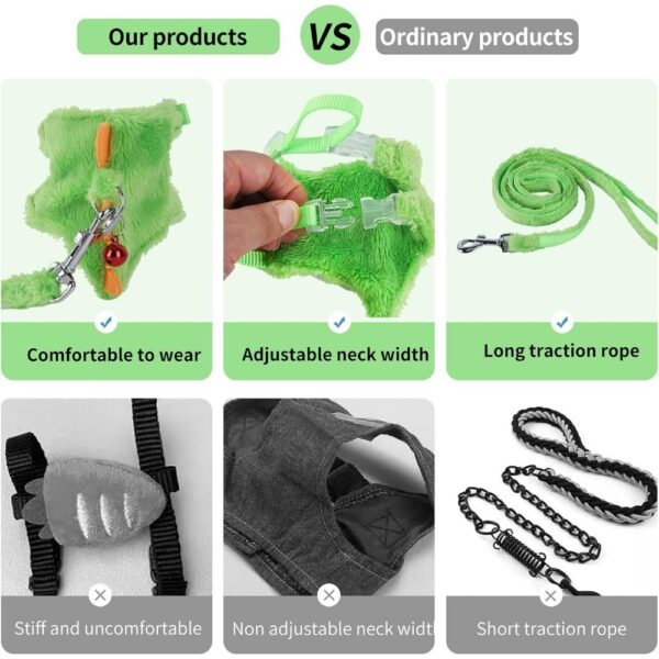 Ferret Harness, Ferret Leash, Ferret Harness and Leash Set with Safe Bell, Ferret Collar Small Animals Vest Harness for Puppy - Image 4