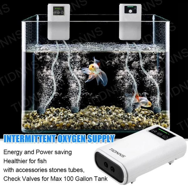 Aquarium Fish Tank Oxygen Pump Charging Dual-Purpose Air Pump Usb Lithium Battery Household Portable Fishing Mute 6000mA Outdoor - Image 6