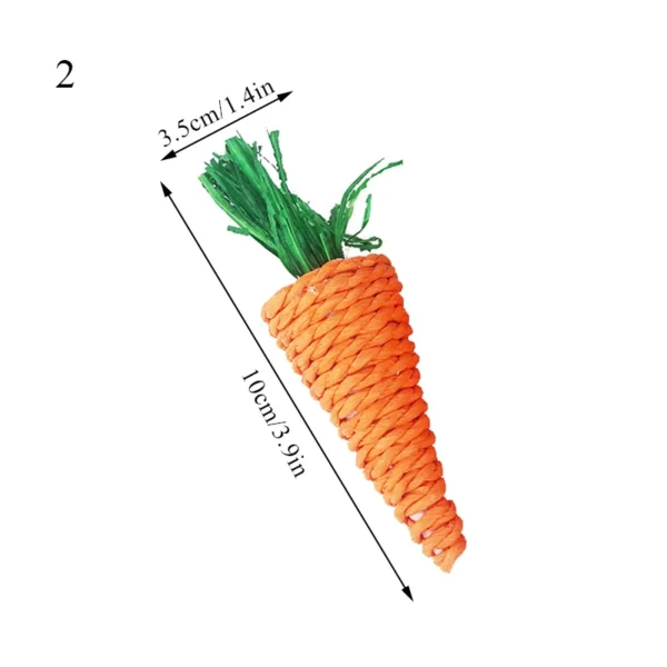 Hamster Rabbit Chew Toy Bite Grind Teeth Toys Corn Carrot Woven Balls for Tooth Cleaning Radish Molar Toys Pet Supplies 1pc - Image 9
