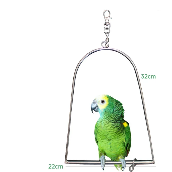 Hanging Birds Swing Stainless Steel Perch Stand Paw Grinding Toy for Parrot Cockatiel Budgie Macaw African Grey - Image 7