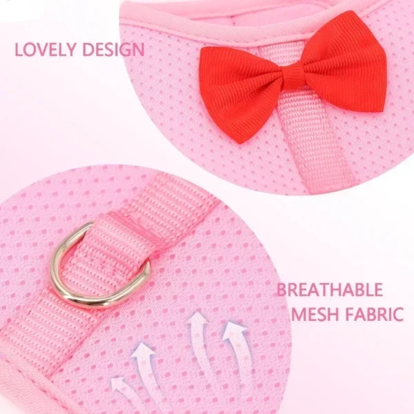 Adjustable Bunny Harness And Leash Set Soft Pet Harness Vest Cloth Lead For Small Animals Rabbits Ferret Kitten - Image 4