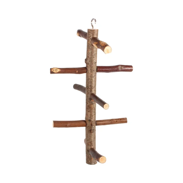 Parrot Birds Perches Cage Stand Toy Hanging Wooden Activity Branches Climbing Stairs - Image 6