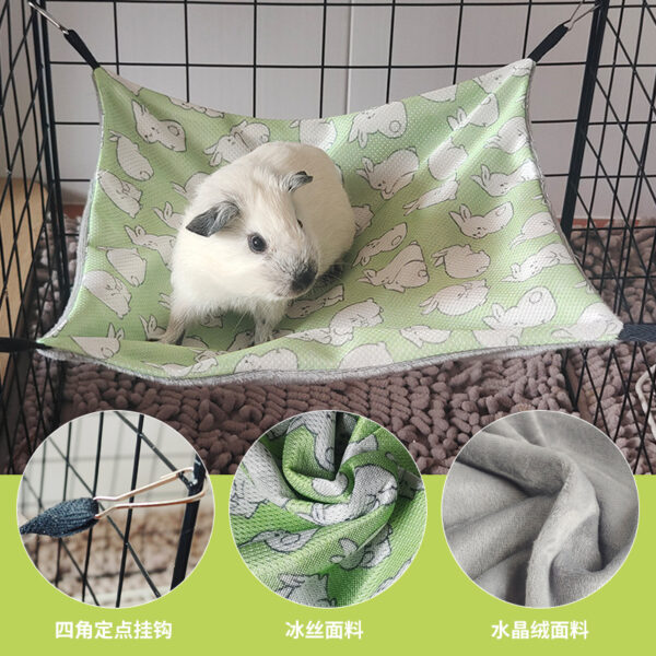 Small Pet Double-sided Hammock Summer Breathable Ice Silk Hamster Hammock for Ferret Sugar Glider Guinea Pig Rabbit Accessories - Image 4