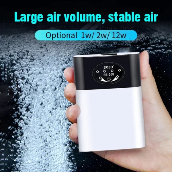 Dual-Purpose Aquarium Oxygen Pump Practical Exhaust USB Charging Portable Ultra Silent Air Compressor for Fish Tank Air Pump - Image 2