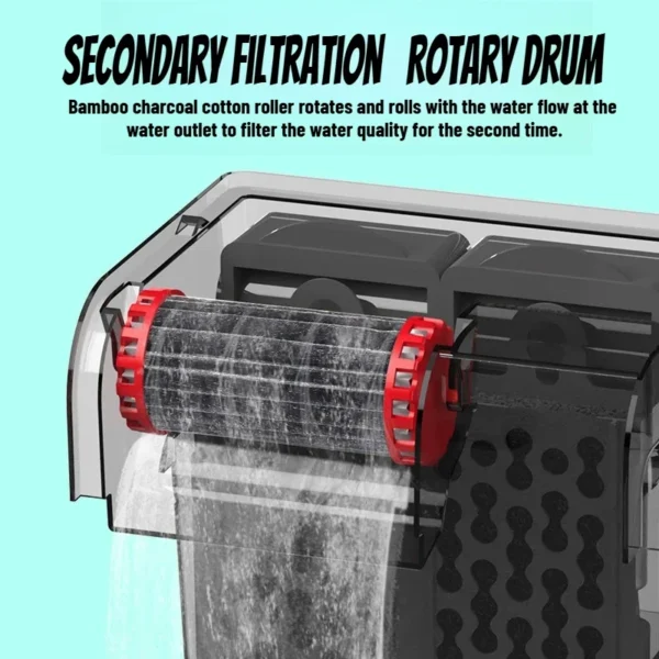 Aquarium wall-mounted filter waterfall three-in-one water purification cycle  external small-sized silent and strong filtration - Image 6
