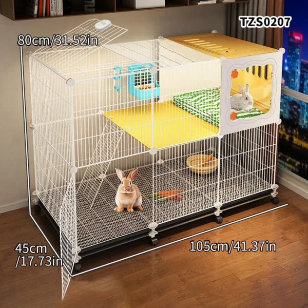 Encrypted Rabbit Cage Household Indoor Large Cleaning Tray Guinea Pig Special Nest Guinea Pig Cage - Image 9