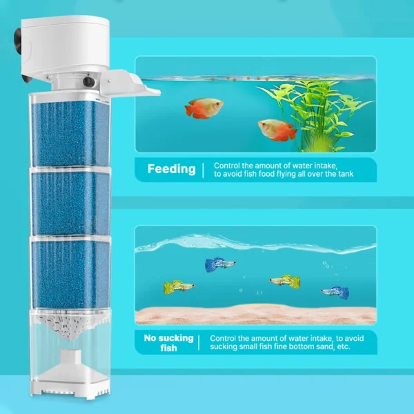 Aquarium Filter Pump Fish Tank Submersible Silent Air Oxygen Aerator Internal Water Pump Aquarium Air Pump Wave Maker 220v - Image 2