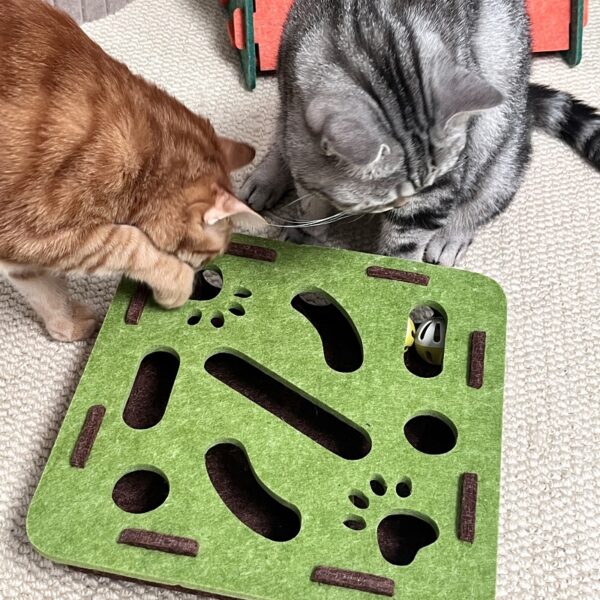 Pet Cat Puzzle Maze Holes Toys Felt Box With Bell Ball Kitten Playing Toys Interactive Funny Combination Set Cat Supplies - Image 4