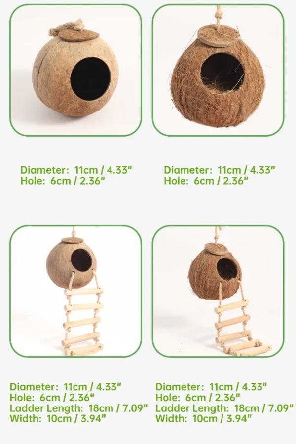 Hamster House Bite-resistant Natural Small Pet Coconut Cages Guinea-pig Hamster Hideout House Toy Wooden House Pet Supplies - Image 6