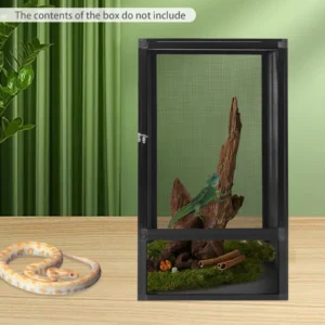 Freestanding Reptile Feeding Box Micro Habitat Terrarium Enclosure for chameleons, lizards, insects, snakes