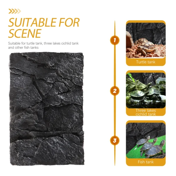 Rock Decorative Panels Reptile Tank Background Backdrop Lizard Decorations Habitat for Aquarium Cage Container Turtle - Image 5