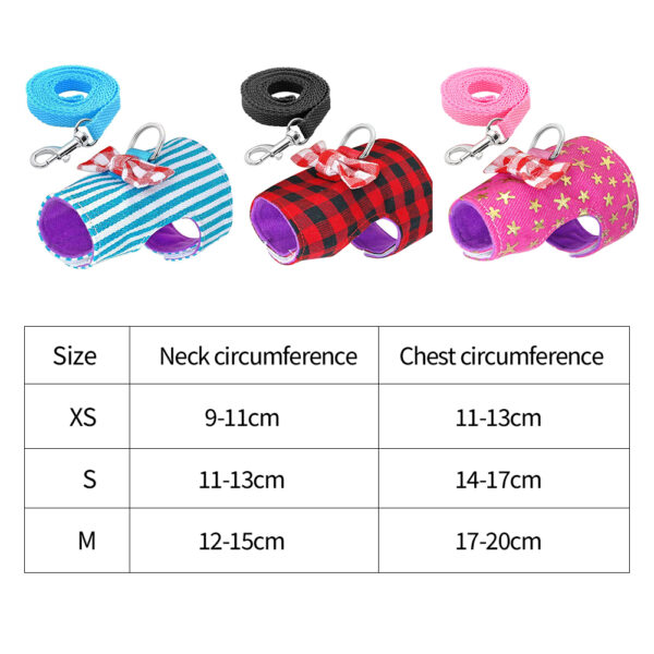 Small Pet Rabbit Harness Vest and Leash Set For Ferret Guinea Pig Bunny Hamster Puppy Bowknot Chest Strap Harness Pet Supplies - Image 6