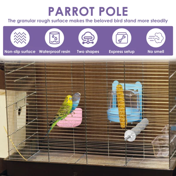 4Pcs Bird Chewing Toy Resin Bird Parrot Cage Perch Stand Platform Bird Beak Grinding Stone Set Bird Cage Accessory Pet Supplies - Image 5