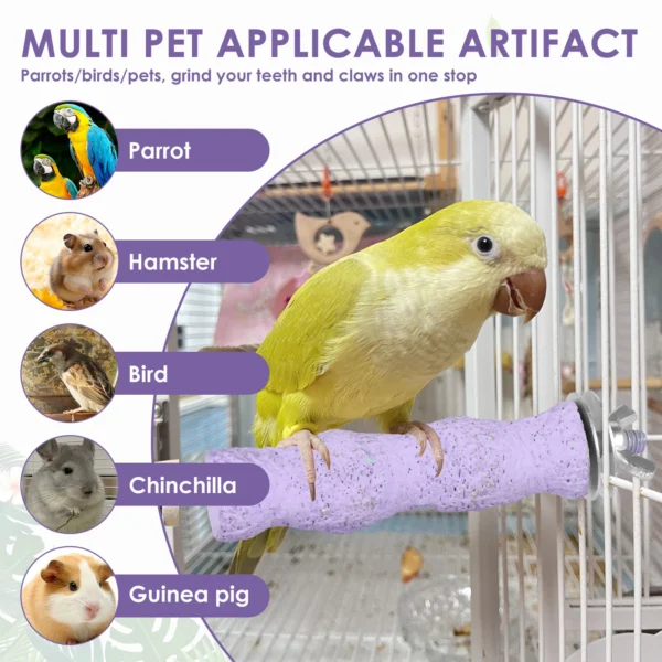 4Pcs Bird Chewing Toy Resin Bird Parrot Cage Perch Stand Platform Bird Beak Grinding Stone Set Bird Cage Accessory Pet Supplies - Image 6