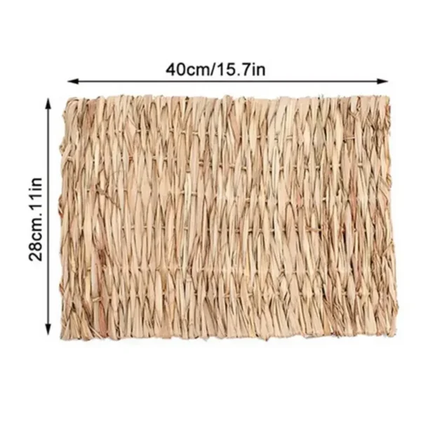 Foldable Woven Rabbit Cages Pets Hamster Guinea Pig Bunny Grass Chew Toy Mat House Bed Nests for Small Animal Rabbit Accessories - Image 9