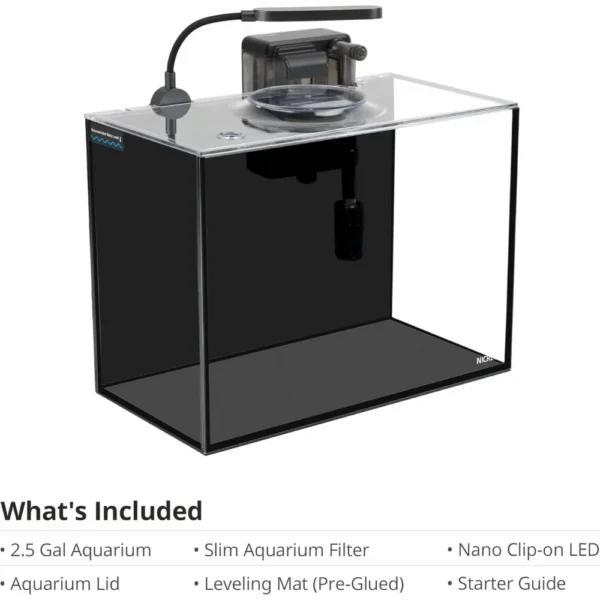 2.5 Gallon Nano Nature Aquarium Kit, Ultra-Clear Rimless Desktop Fish Tank with Light and Filter, Perfect for Small Fish, Shrim - Image 5